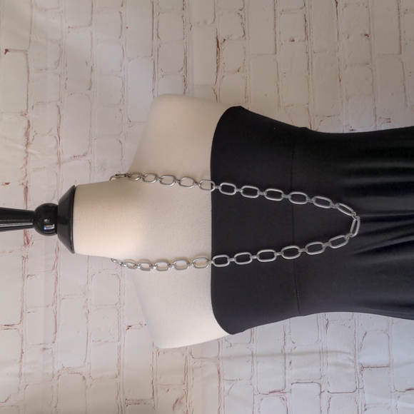 ππVintage | Chain Link Belt Silver Tone Link Necklace Retro Cool - Picture 2 of 7